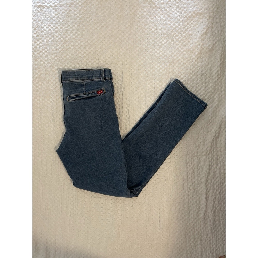 Levi's 314 Shaping Straight‎ trouser jean Womens W31 L32 Medium Wash Stretch - Picture 2 of 10